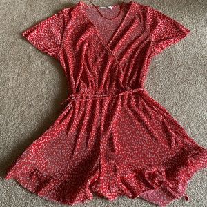 ASOS red and white romper